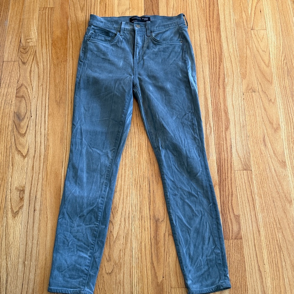 Veronica Beard Debbie Jeans High Rise Skinny‎ Stretch in Winter Grey Size 27